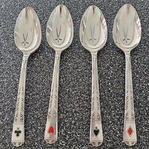 Tudor Plate Oneida Community 1937 Royal York 4 Bridge Set Teaspoons Rare